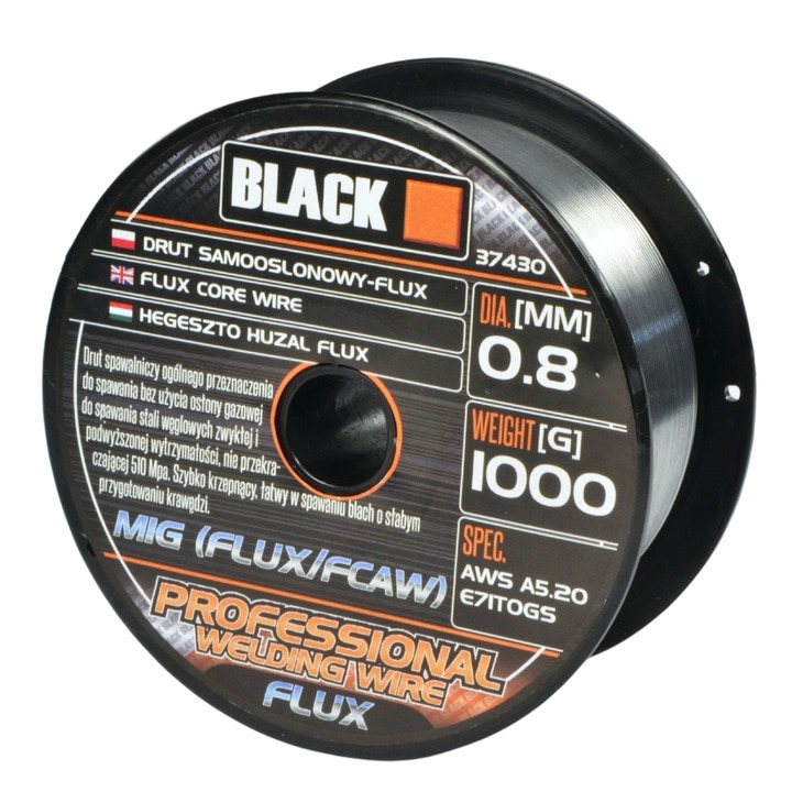 Black hegesztő huzal flux, 0,8 mm, 1000 g, gázmentes hegesztéshez