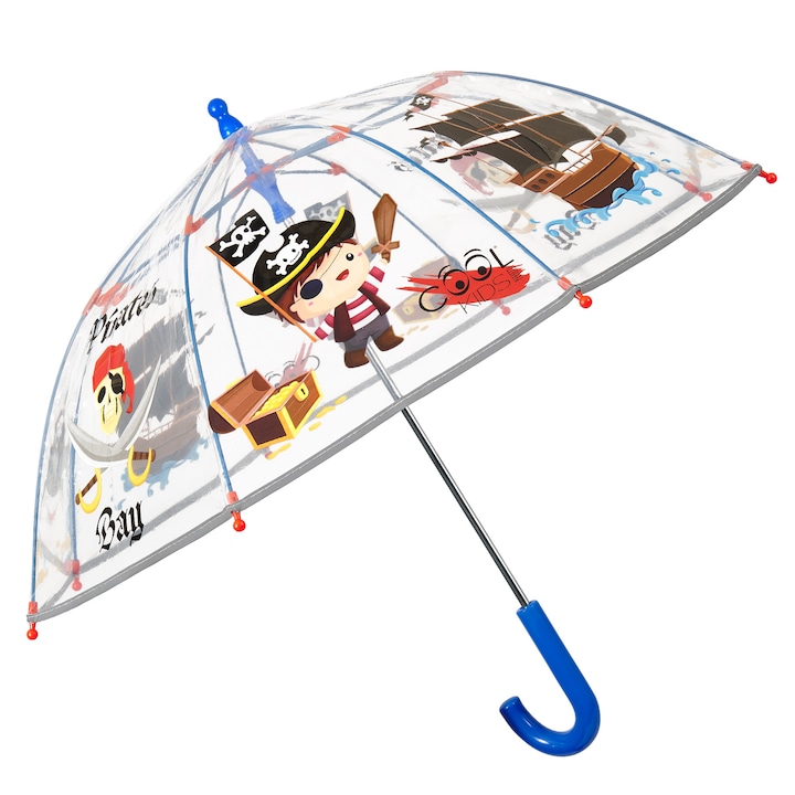 Детски прозрачен чадър Perletti CoolKids 15602, Пират