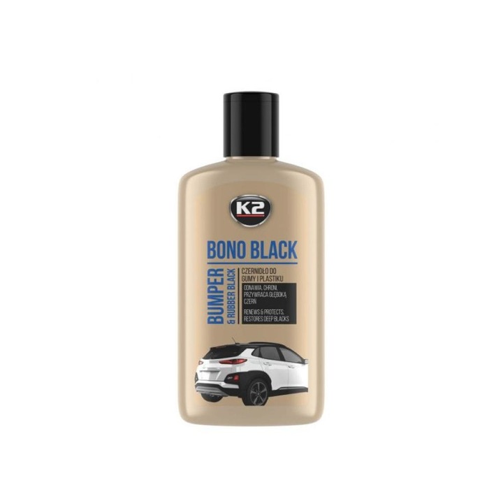 Черна вакса, Autoexpress K2-01973, за гума и пластмаса, BONO BLACK, 250 мл