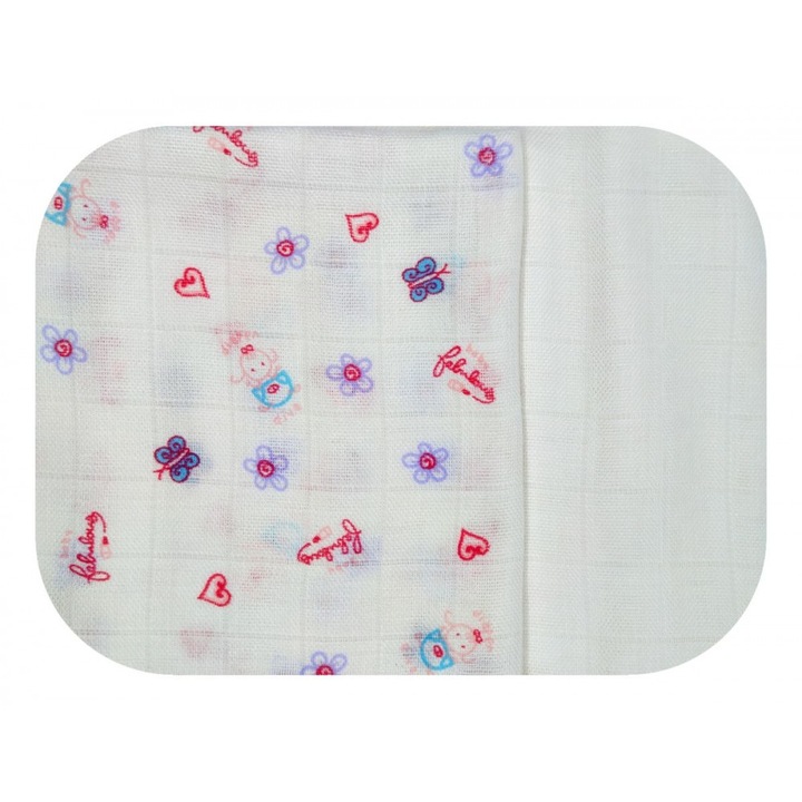 Set 2 scutece din fibra de bambus 70x80 cm Flowers