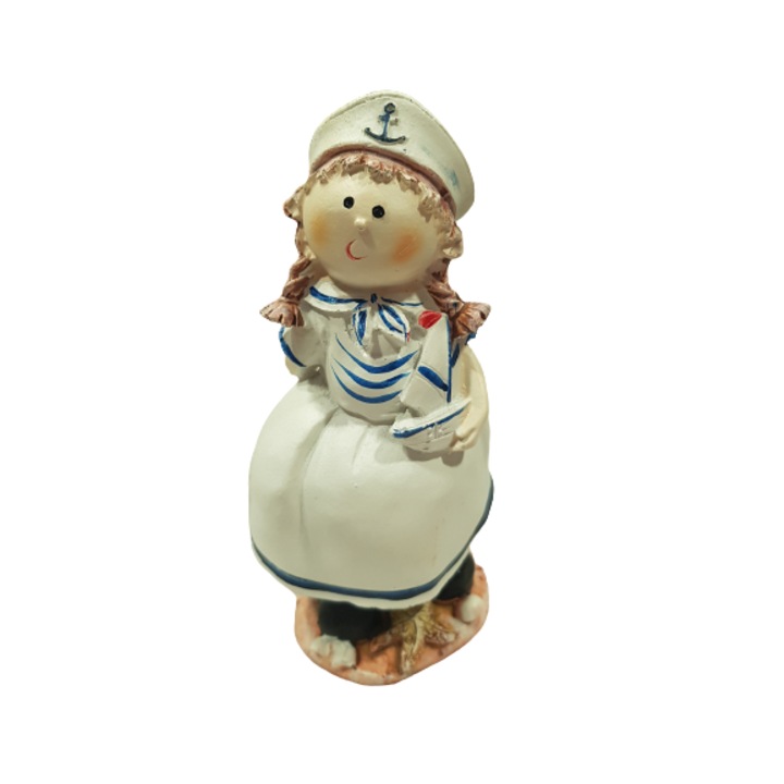 Ahelos figura, Lány, Kerámia, 19 cm