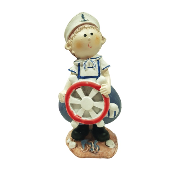 Ahelos figura, Fiú, Kerámia, 19 cm