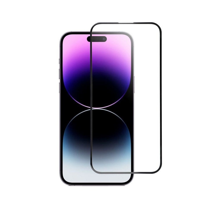 Стъклено фолио, съвместимо с Apple iPhone 14 Pro Max Star 5D Full Cover Black