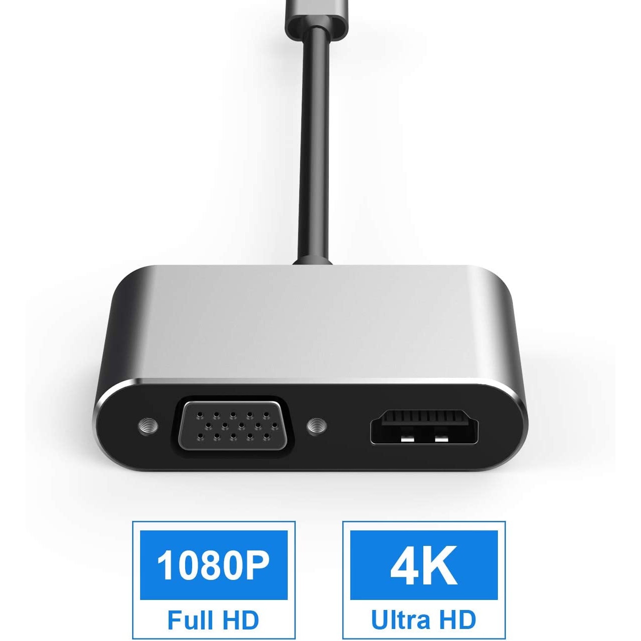 Adaptor, HNSMART, USB-C/VGA/HDMI. Negru - eMAG.ro