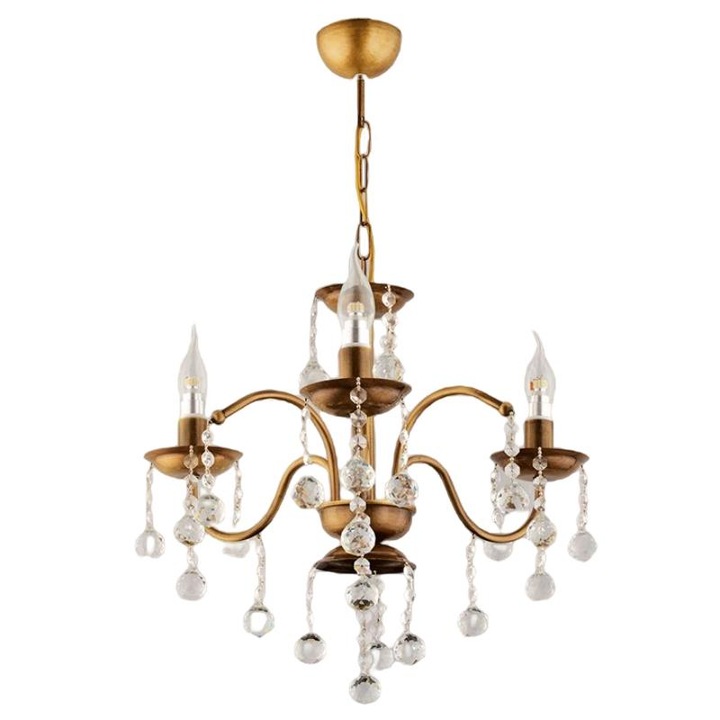 Candelabru ARlight, E27, LED, 40W, Metal, Cristal, Auriu, Transparent