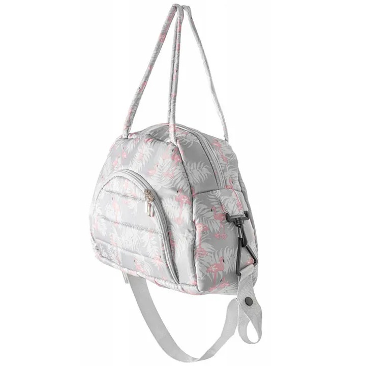 Tutumi Táska babakocsihoz, szürke flamingó mintás