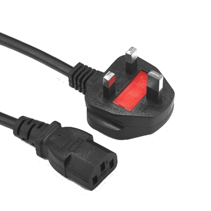 Kábel, Digital One SP00520, tápegység, számítógéphez 220V, fekete, 1,5 m, 3 tűs, angol szabvány