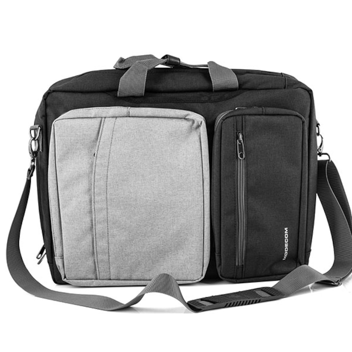 Rucsac-Ganta pentru laptop 15.6", Modecom, Nylon, Reno, Negru/Gri