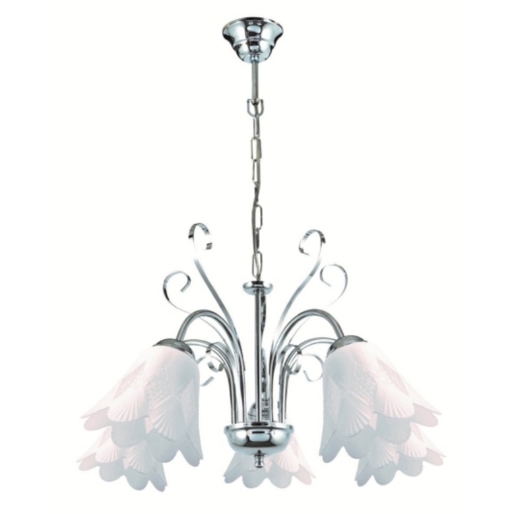 Candelabru ARlight, E14, A++, Sticla, Alb, Argintiu