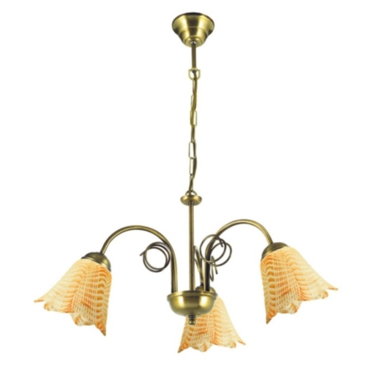 Candelabru ARlight, E14, Sticla, Metal, Auriu, Galben