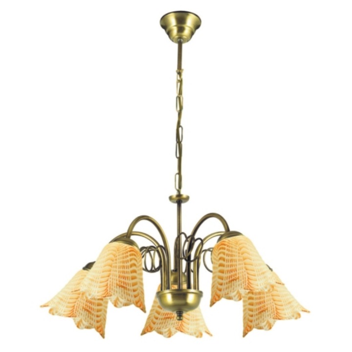 Candelabru ARlight, E14, Sticla, Metal, Auriu, Galben