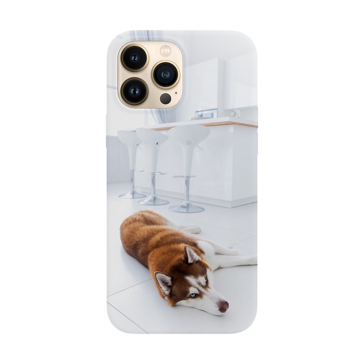 Husa compatibila cu Apple iPhone 14 Pro Max model Lazy Doggy Day, Silicon, TPU, Viceversa