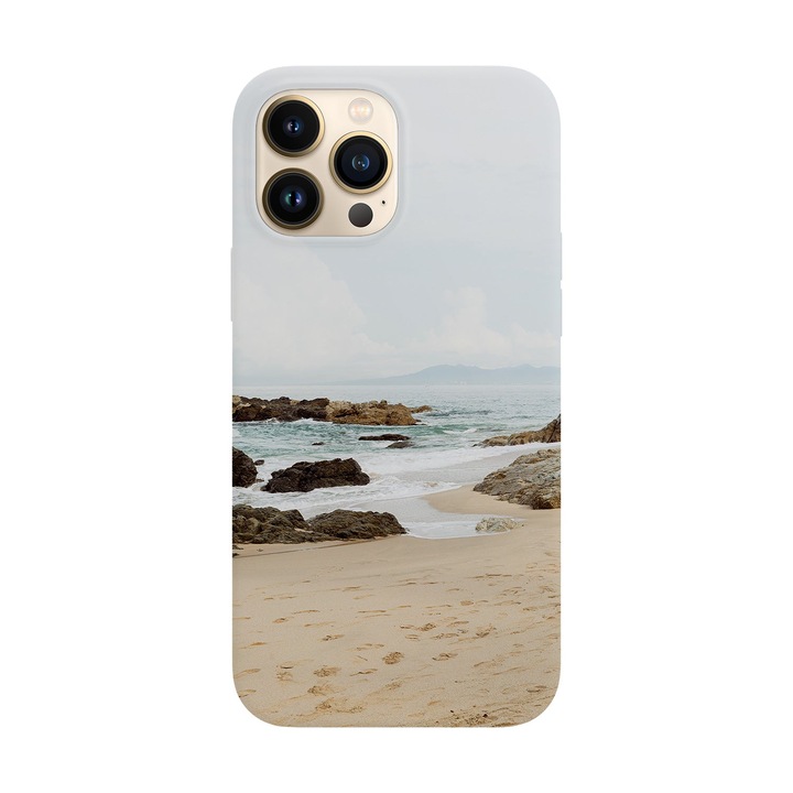 Husa compatibila cu Apple iPhone 14 Pro model Stone beach, Silicon, TPU, Viceversa