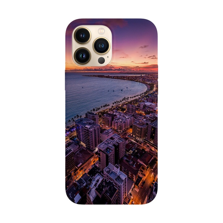 Husa compatibila cu Apple iPhone 14 Pro Max model Sundown over city, Silicon, TPU, Viceversa