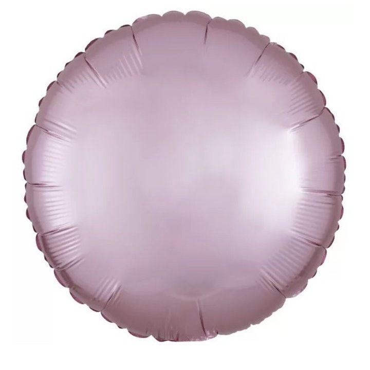 Кръгъл фолиен балон Silk Pastel Pink 43см