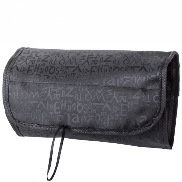 Geanta cosmetice voiaj CLASStitude, tip travel bag, textil, impermeabil, 24,5 x 15 cm, Negru