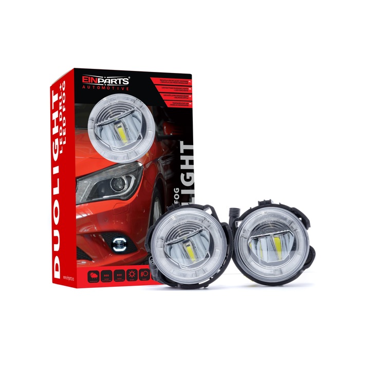 LED дневни фарове и фарове за мъгла EinParts Automotive, 6000K, 9V - 32V, 10W, Бял
