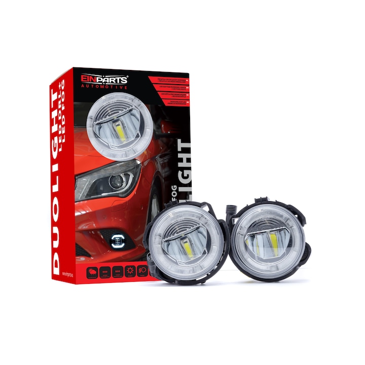 LED дневни фарове и фарове за мъгла EinParts Automotive, 6000K, 9V - 32V, 10W, Бял