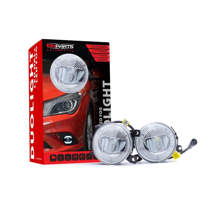LED дневни фарове и фарове за мъгла EinParts Automotive, 6000K, 8V - 18V, 10W, Бял