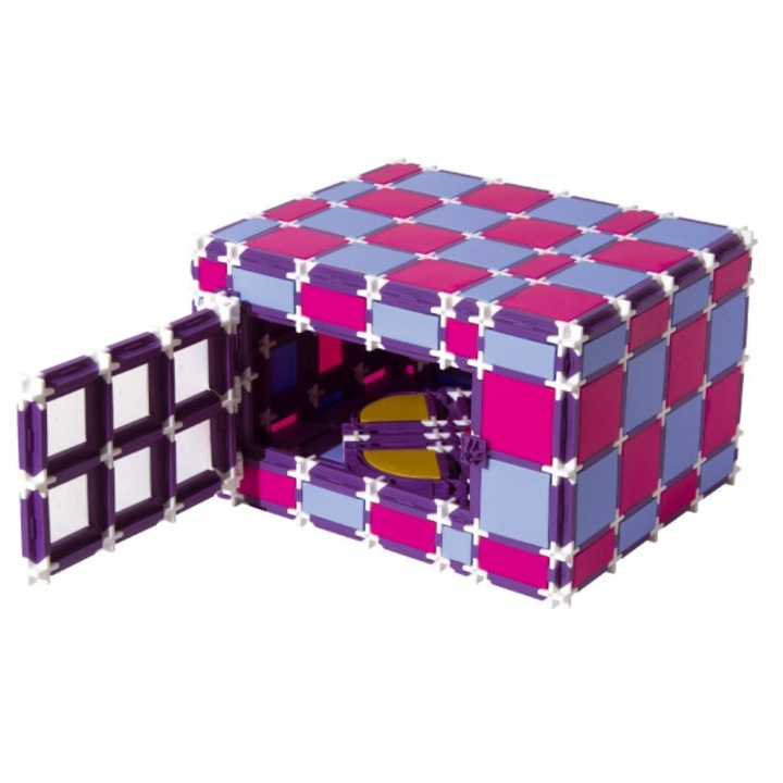 Kit de constructie Seva, Plastic, 682 bucati, +4 ani, Roz/Albastru