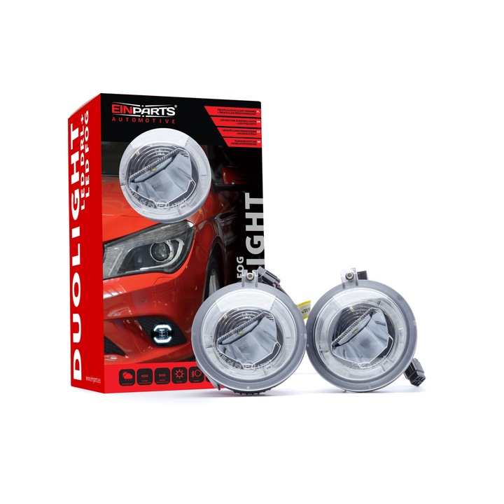LED дневни фарове и фарове за мъгла EinParts Automotive, 6000K, 9V-32V, 10W, Бял