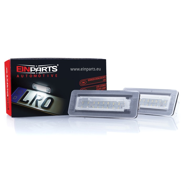 Set 2 x Lampa LED numar inmatriculare EinParts Automotive pentru Smart Fortwo, 6000K, Alb