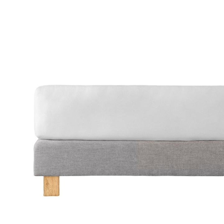 Cearceaf de pat Estella, Bumbac organic, 160g/m2, 150x200cm, Alb