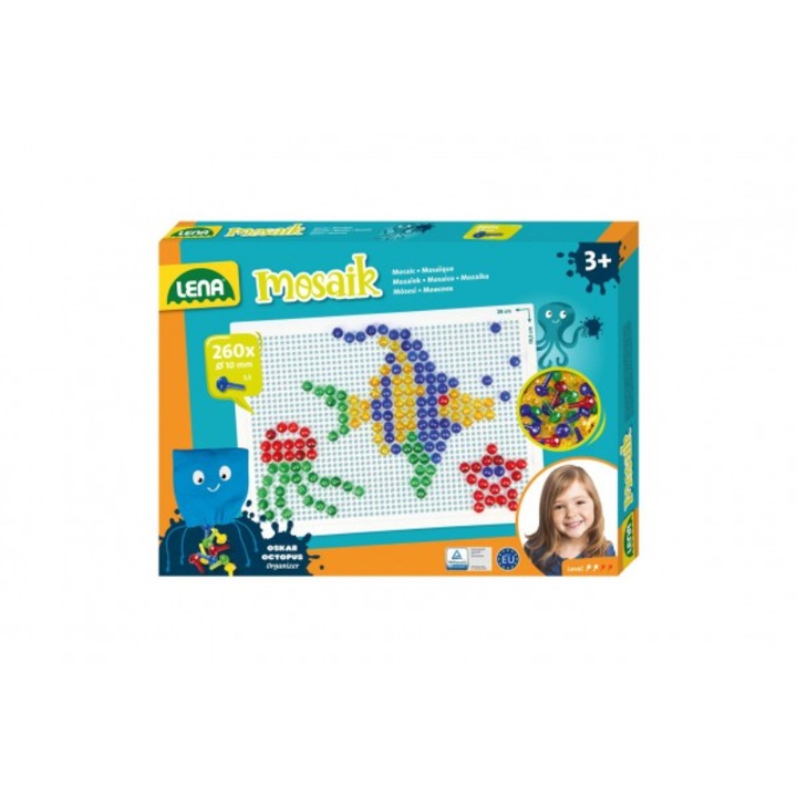 Mozaic Lena, Plastic, 260 buc, +3 ani, Multicolor