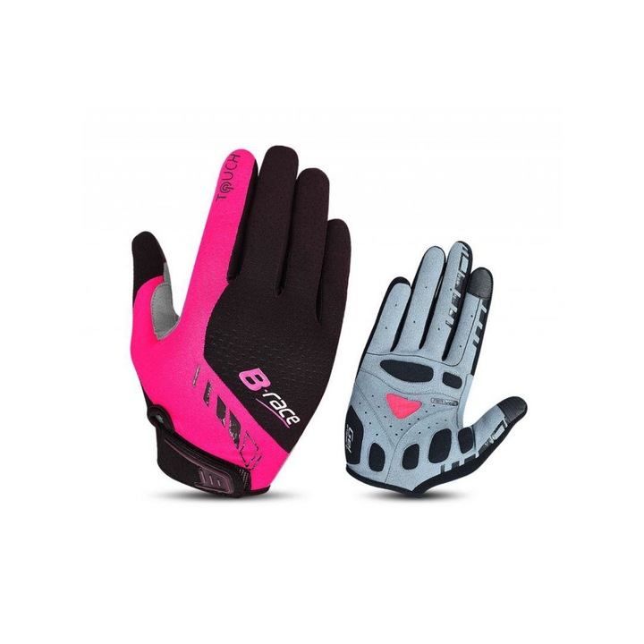 Pro B-RACE kesztyű géllel Fekete/Fuchsia, M