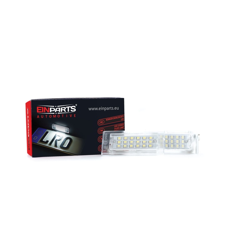 Set 2 x Lampa LED numar inmatriculare EinParts Automotive pentru BMW X5 / X3, 6000K, Alb rece