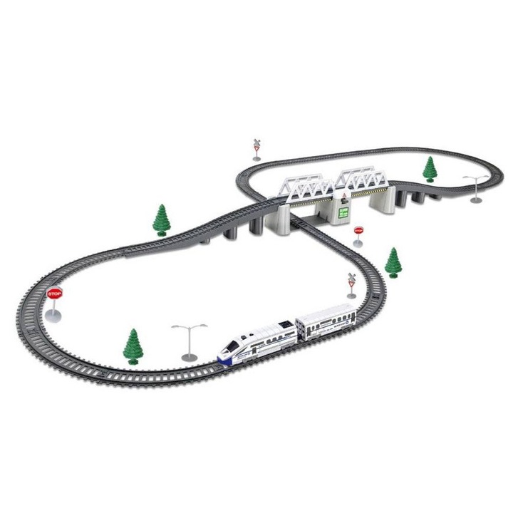 Set trenulet si pista, Jokomisiada, +4 ani, 366 cm, Multicolor