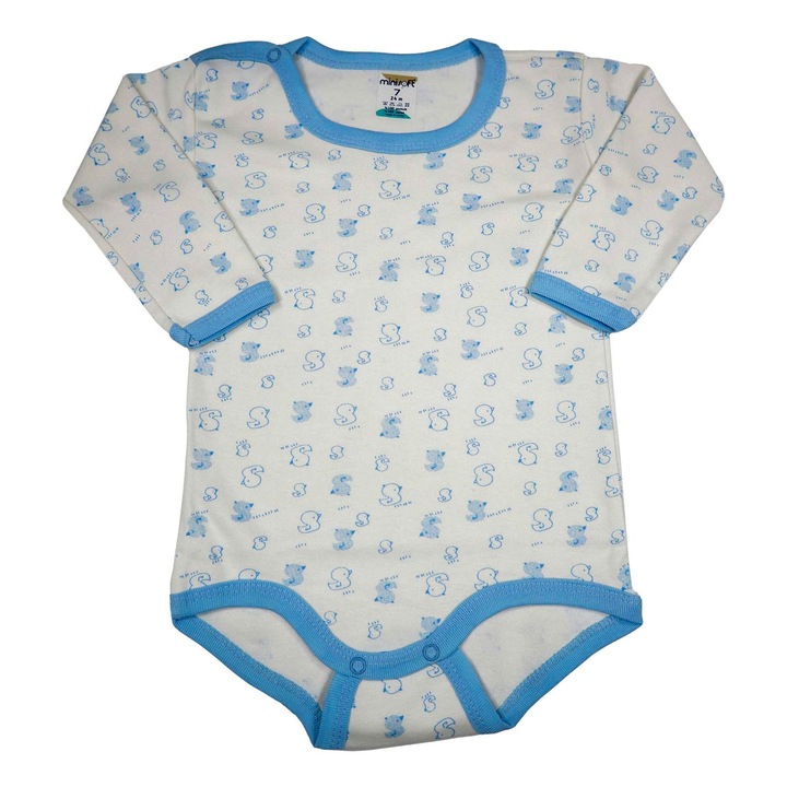 Body Maneca Lunga "Baby Duck" 100% Bumbac, Alb
