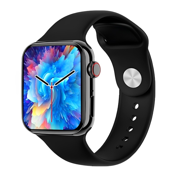 IdealStore LuxuryWatch okosóra, 1,8 hüvelykes érintőkijelző, Hívásfogadás, Beépített hangszóró és mikrofon, Üzenetértesítések, WhatsApp, Instagram, Facebook, IP68 vízálló, Multi-Sport funkció, Fekete