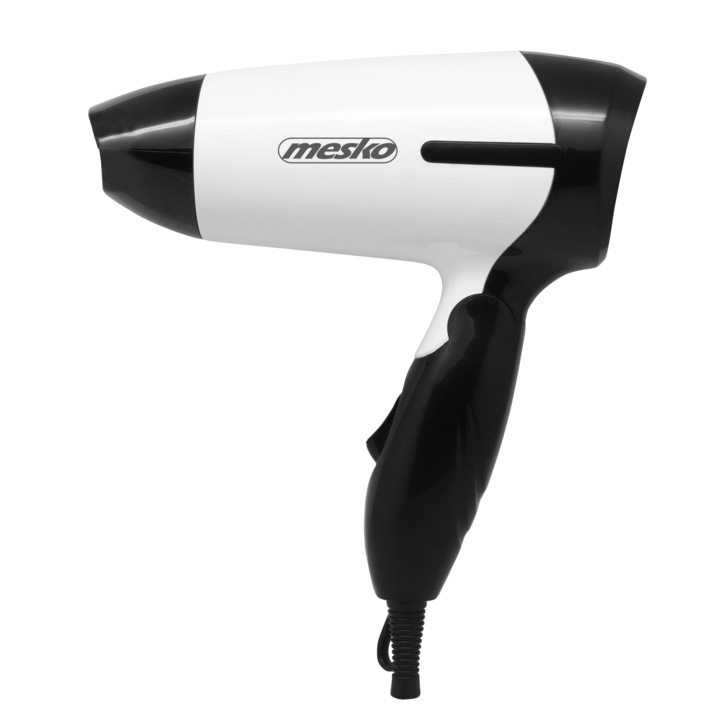 Сешоар Mesko, с концентратор, мощен, 1000W, 17,5 х18 х 6 см, Черен/Бял