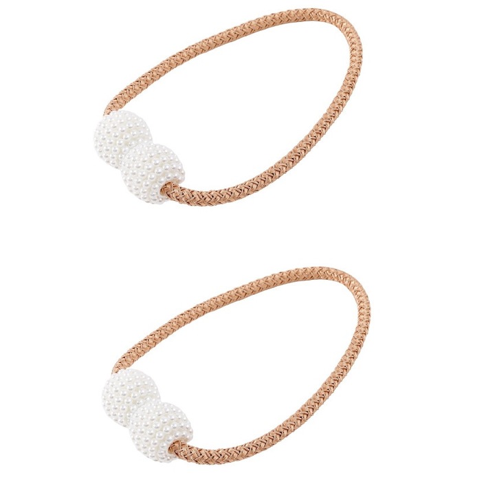 Set 2 magneti decorativi pentru draperii si perdele, auriu, eR D L