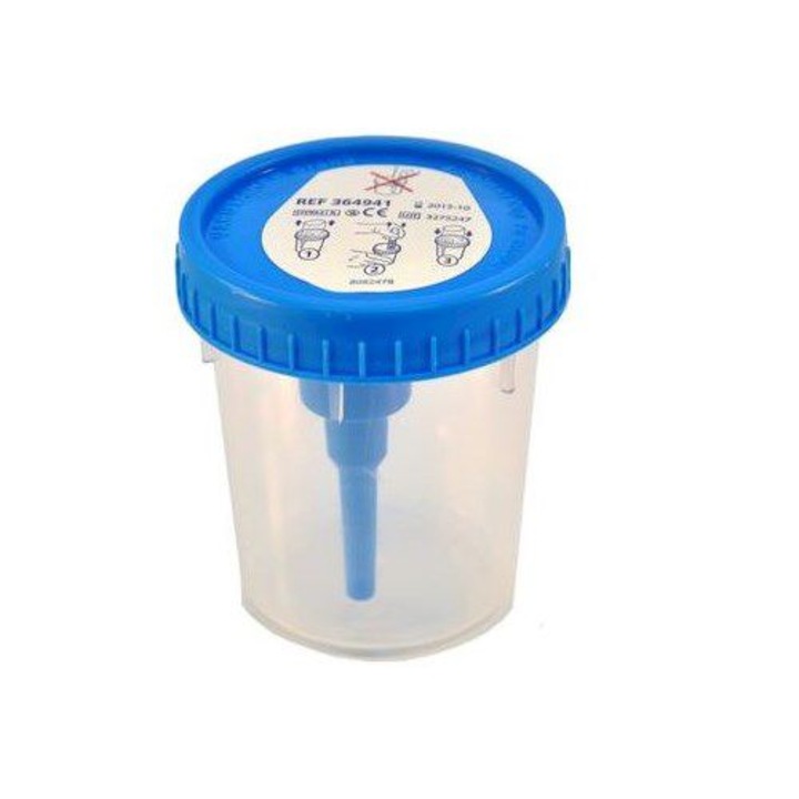 Set 100 bucati, Urocultor steril 120ml cu sistem aspiratie Kima