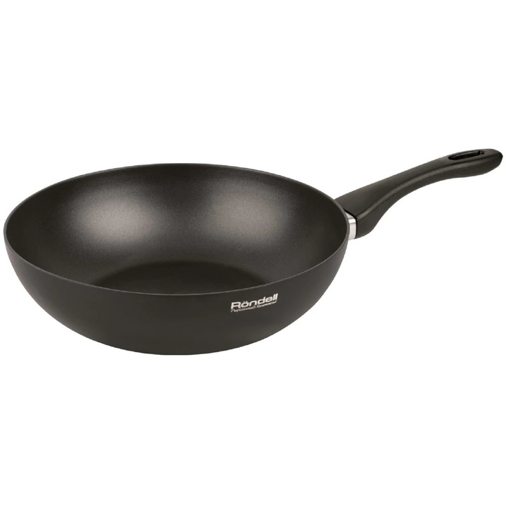 Tigaie WOK RONDELL Loft Professional RDA-1432, 30cm, 4,7L, Aluminiu, Negru