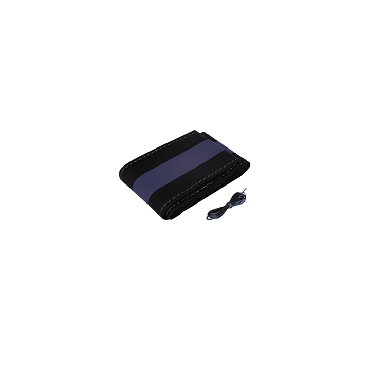 Тапицерия за волан от екологична кожа с кабел 36 - 39 см, Smartic®, черно/синьо