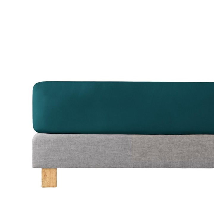 Cearceaf de pat Estella, Bumbac, 180g/m2, 150x200cm, Cyan