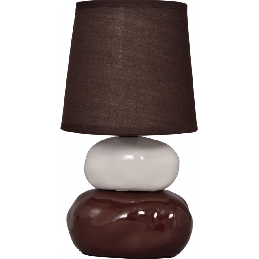 Veioza Omar maro KL 0501 Klausen, corp maro si alb, abajur maro, 1x40W E14