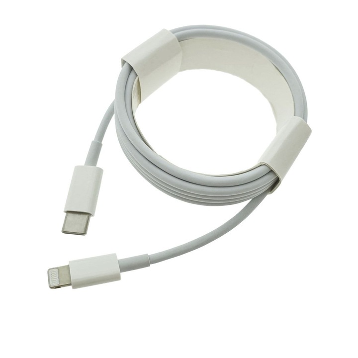 Cablu tip lightning la USB-C, pentru dispozitive Apple, A1703, 2m, alb, in blister Alb 2 m