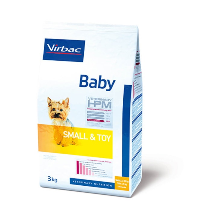 Hrana pentru caini de rase mici Virbac Baby Small & Toy, 3 kg