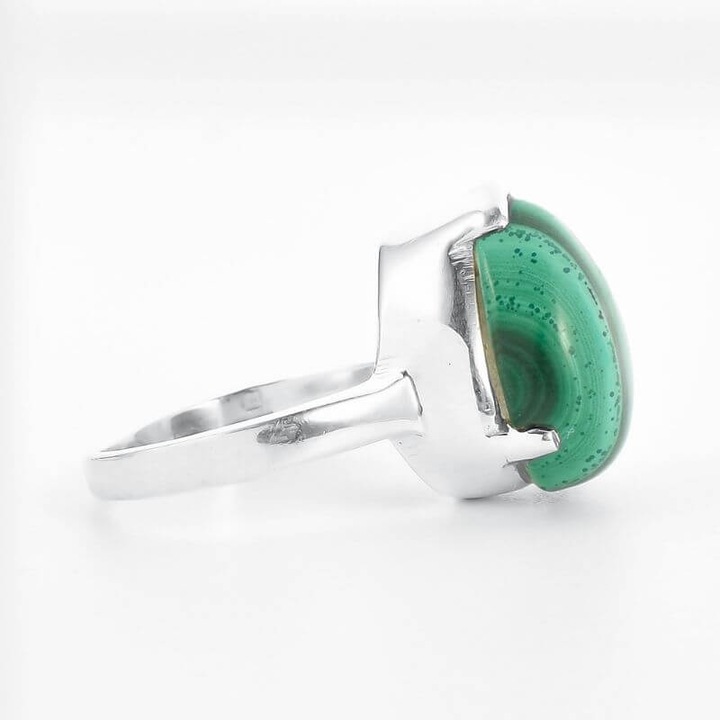 Inel argint piatra semipretioasa malachit para