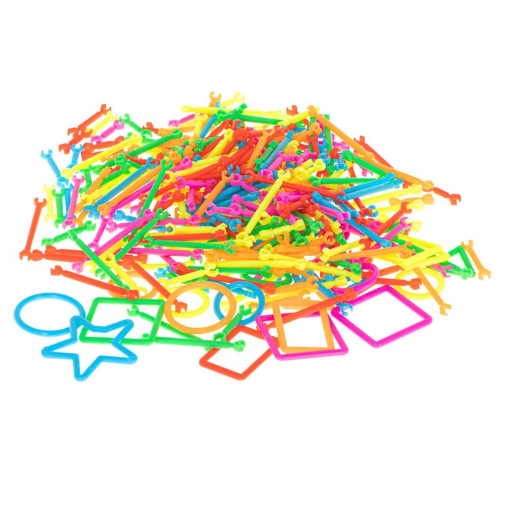 Bete de Construit, Diverse Forme, Creativitate, Multicolor, 300 piese, Dalimag