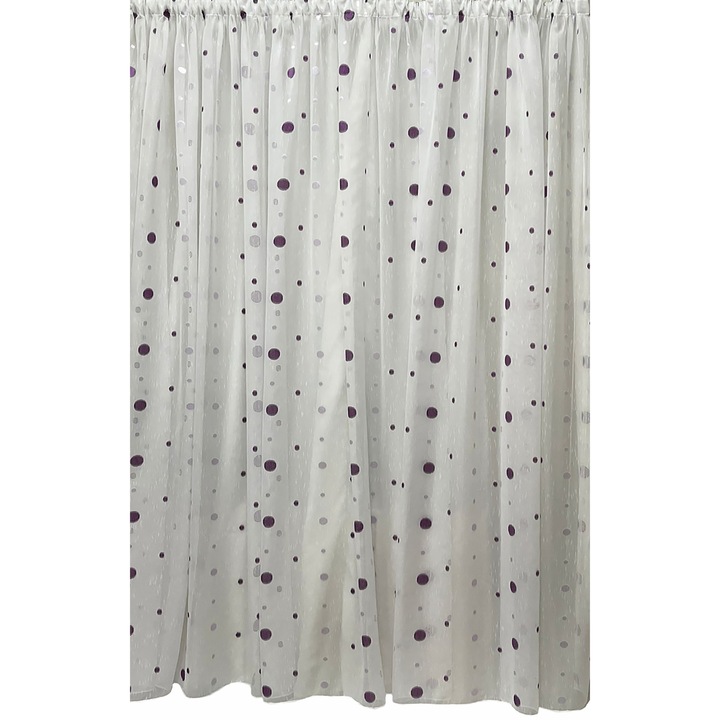 Бродирана завеса, бял/лилав цвят, колекция Dots by Liz Line, 300x245см, с кант - RD2783