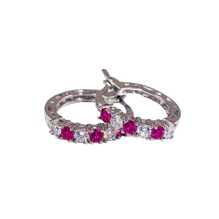 Réz fülbevaló 4267C, Sic Moda, rózsaszín