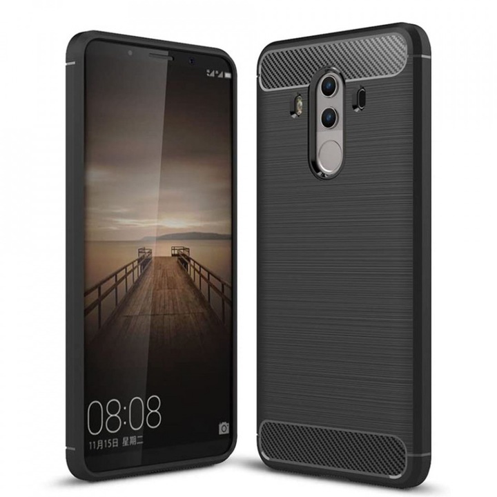 Калъф за Huawei Mate 10 Pro - Techsuit Carbon Silicone - черен