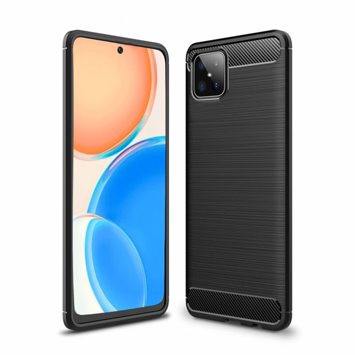 Кейс за Honor X8, Techsuit Carbon Silicone, черен