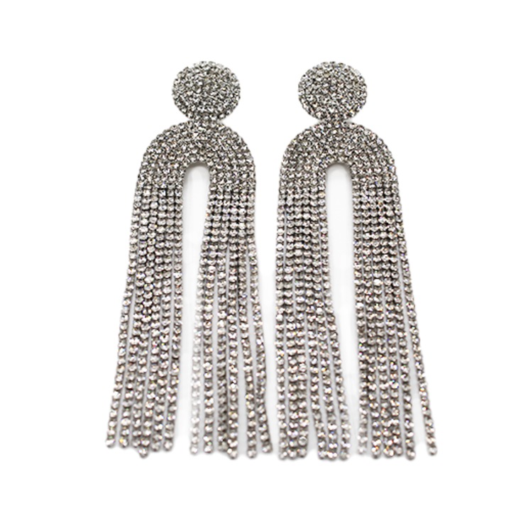 Zanya hosszú fülbevaló féldrágakövekkel, ezüst, ZANYA0