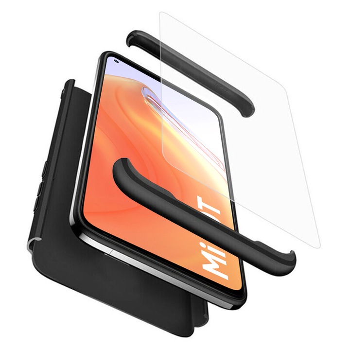 Кейс за Xiaomi Mi 10T 5G/Mi 10T Pro 5G + фолио, GKK 360, черен